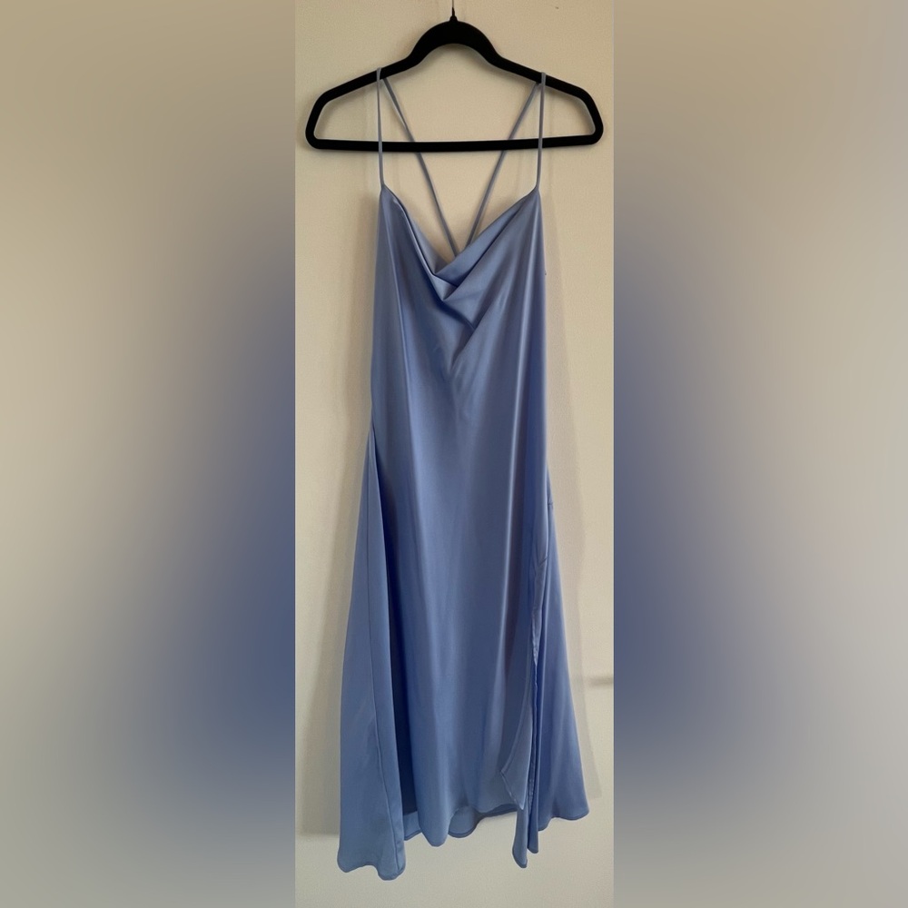 ASTR Blue Gaia Midi Dress